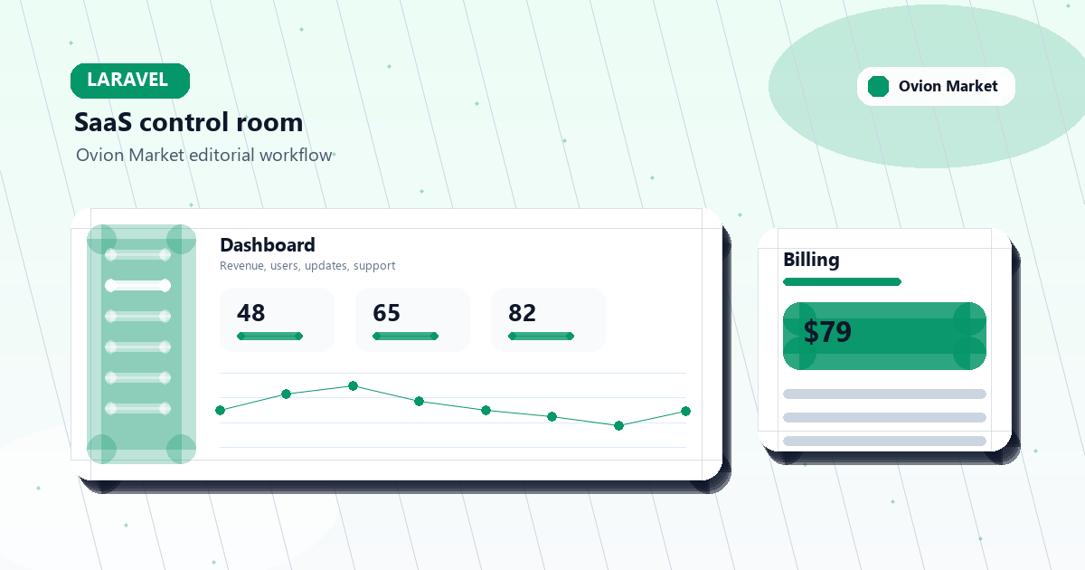 Laravel SaaS launch checklist dashboard with billing and onboarding modules