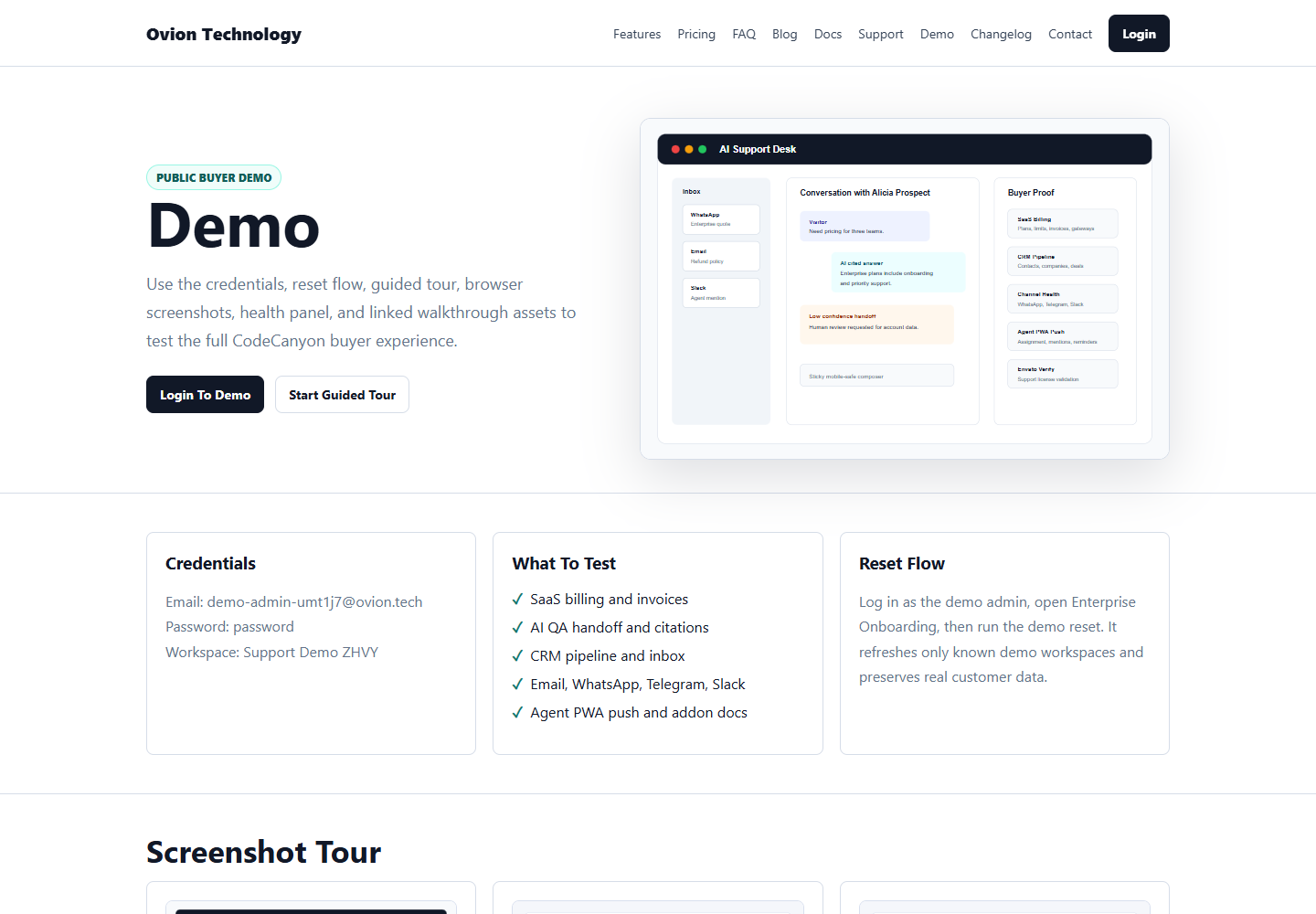 OvionDesk proof preview